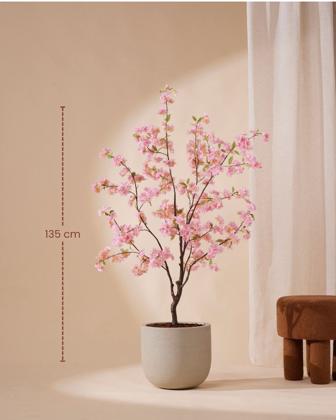 Kunstbaum Kirschblüte rosa 135 cm