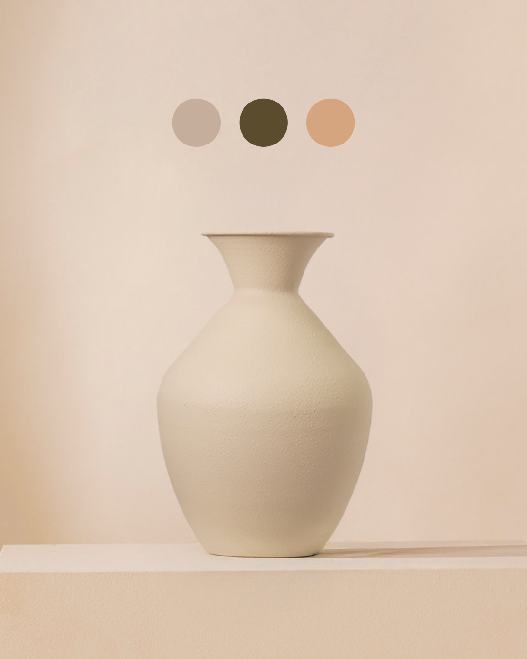 Vase Lola 37 cm – cremefarben strukturiert