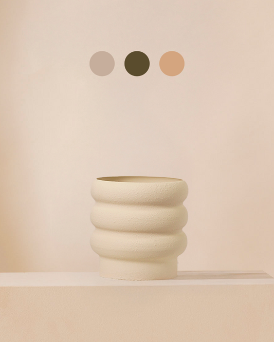 Topf Lois 20 cm – cremefarben strukturiert