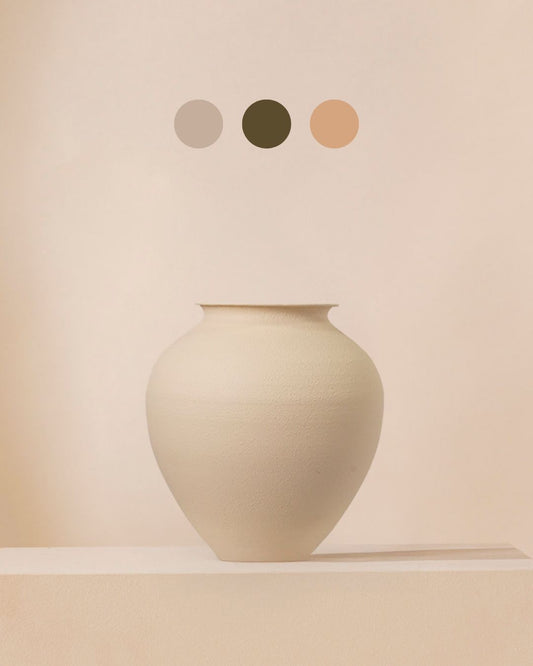 Vase Lily 30 cm – cremefarben strukturiert