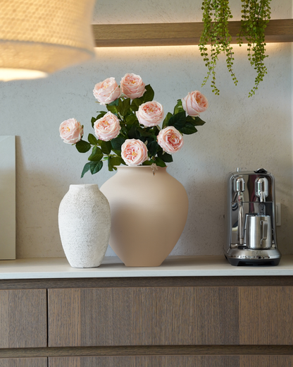 Vaas Lily 30 cm - creme structuur