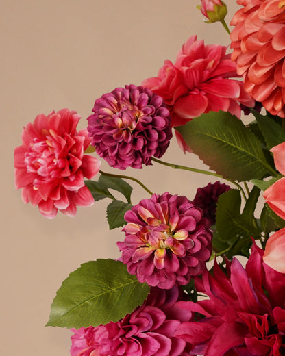 Künstlicher Blumenstrauß Dahlie burgunderrot
