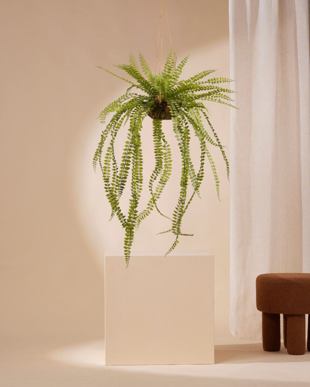 Kunst hangplant varen 130 cm in mand